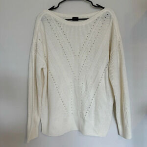 Yessica Women’s White Wool Blend Sweater Size Medium